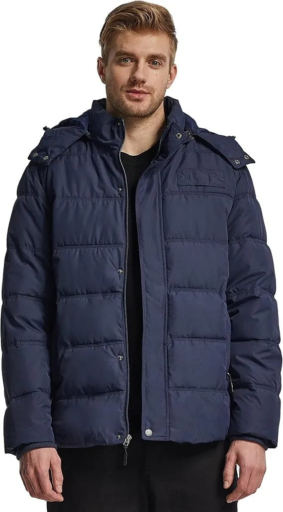 Men's Winter Warm Jacket Lightweight Outdoor Jacket Thicken Cotton Coat Hooded Puffer