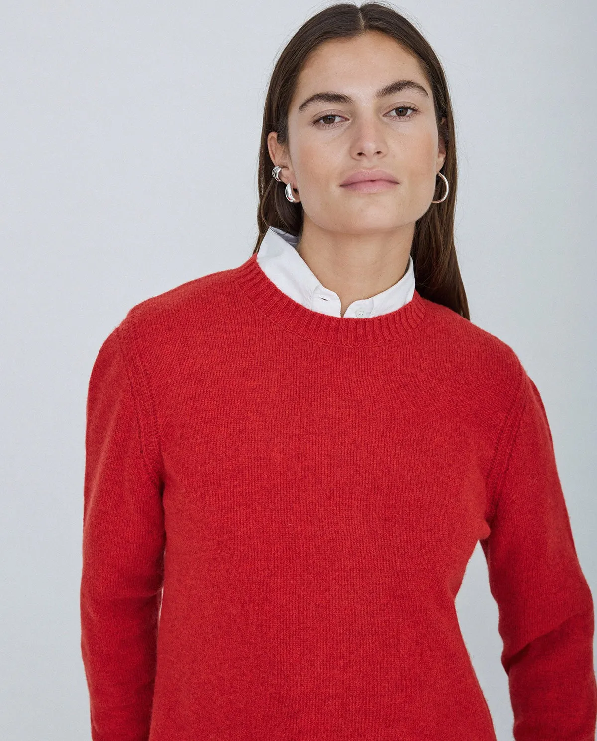 Midi wool Dress in red by YERSE