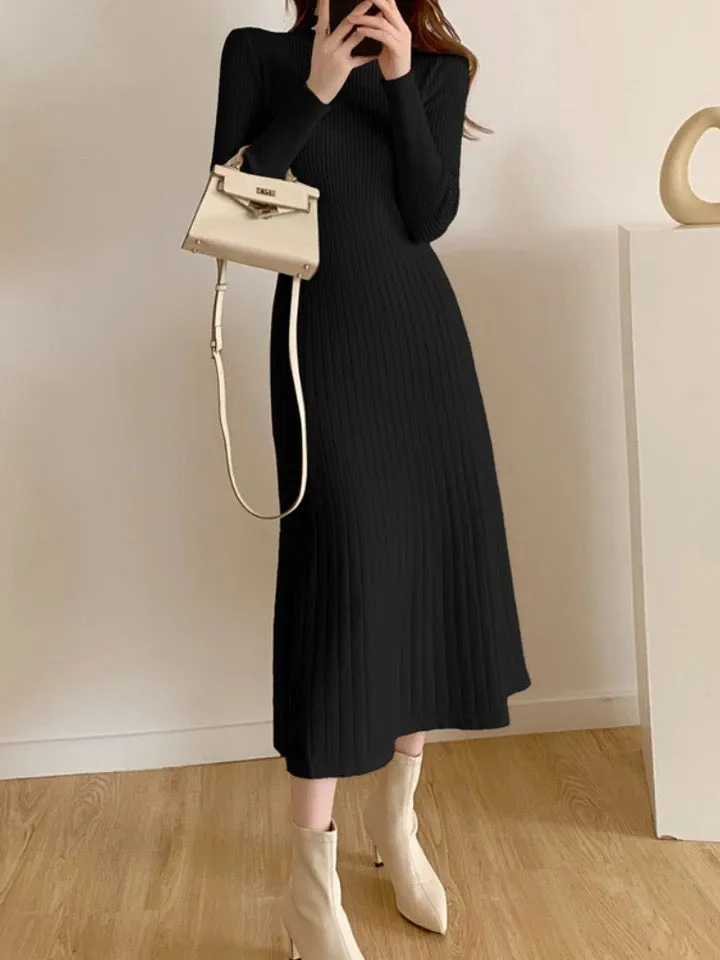 Misty Premium Woolen Knitted Midi Dress