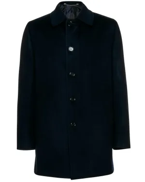 Navy Cashmere Overcoat