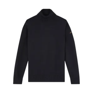 Paul & Shark Moon Badge Wool Turtleneck Sweater  011 Black