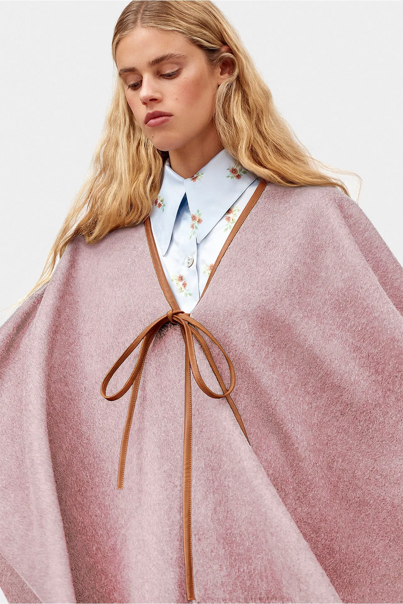 Pink Medusa Wool Poncho