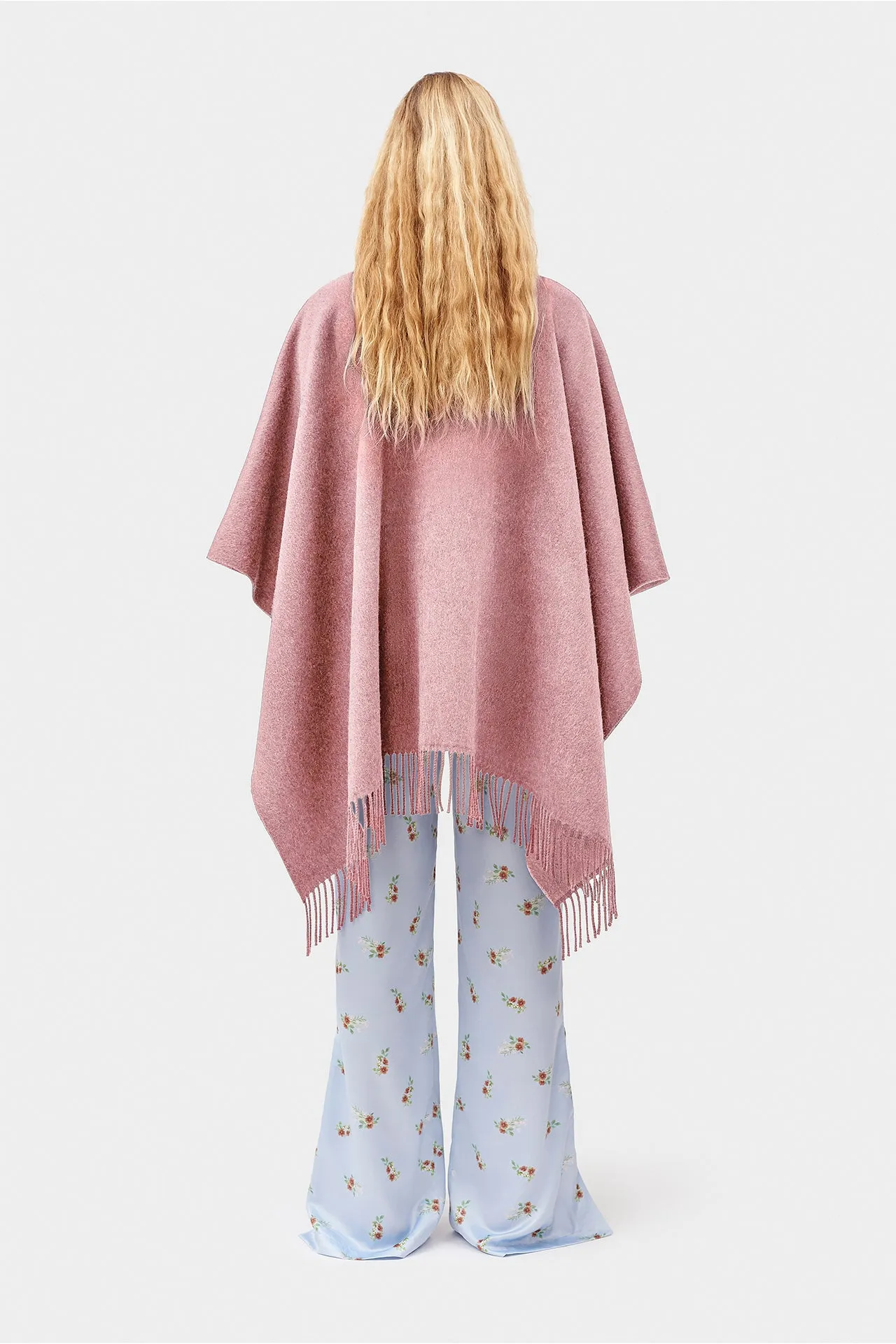 Pink Medusa Wool Poncho