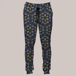 Psychedelic Joggers (UV/RGB, Eco-Friendly, Unisex, Fleece-Lined) | HYPERGEOMETRY