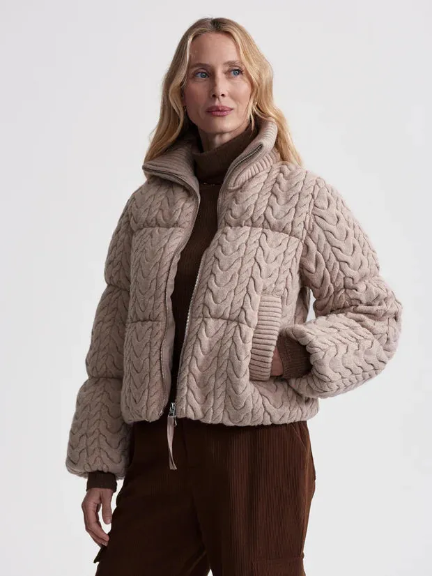 Reggie Cable Knit Puffer - Light Taupe