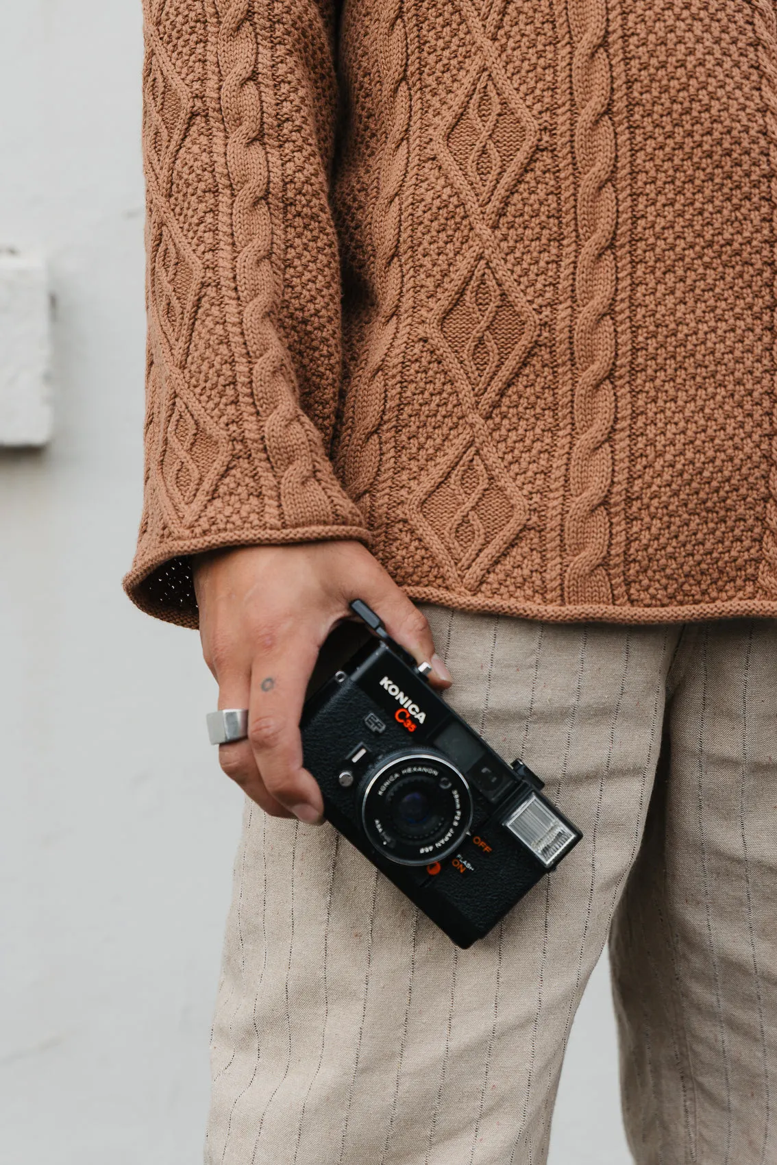 Rory Cable Knit Sweater - Brown