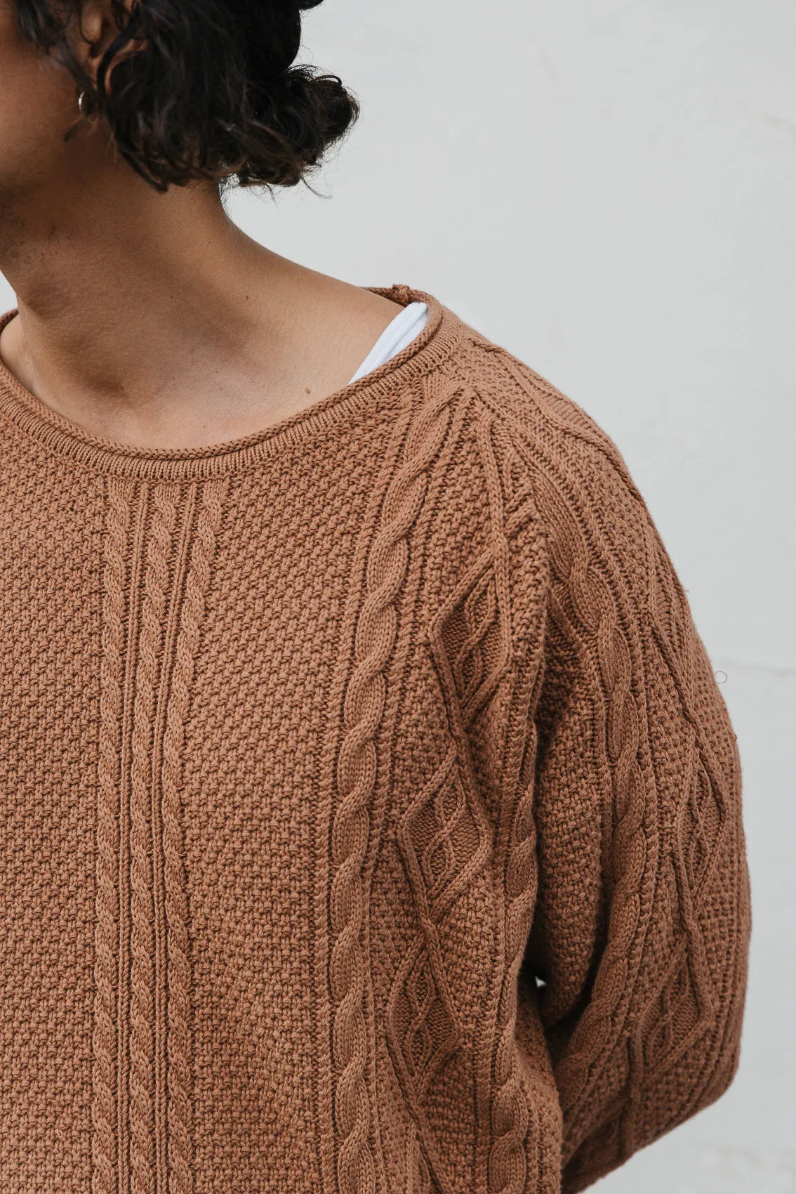 Rory Cable Knit Sweater - Brown