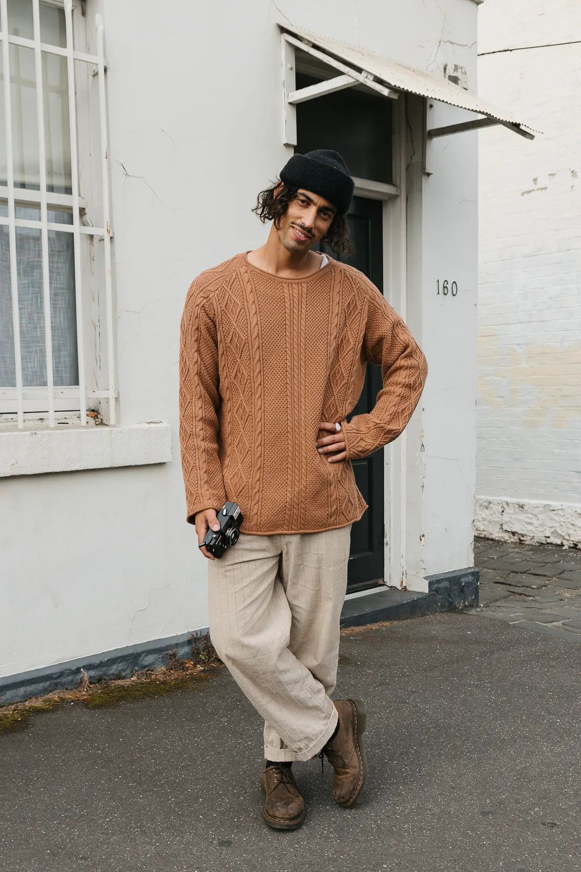 Rory Cable Knit Sweater - Brown