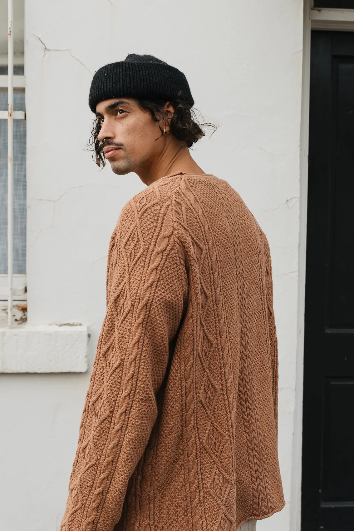 Rory Cable Knit Sweater - Brown