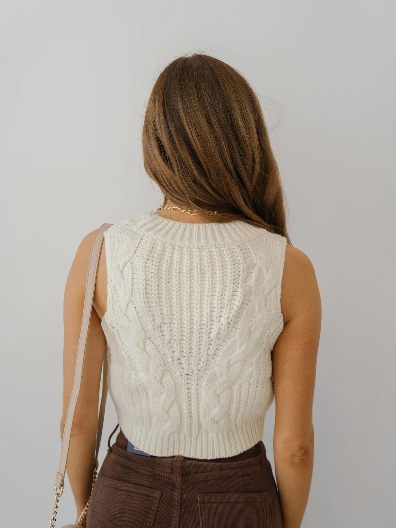 Shayla Cable Sweater Top - Cream