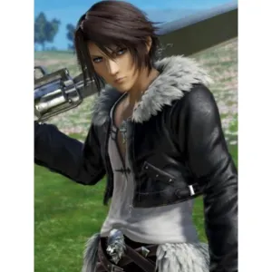 Squall Leonhart Shearling Leather Jacket