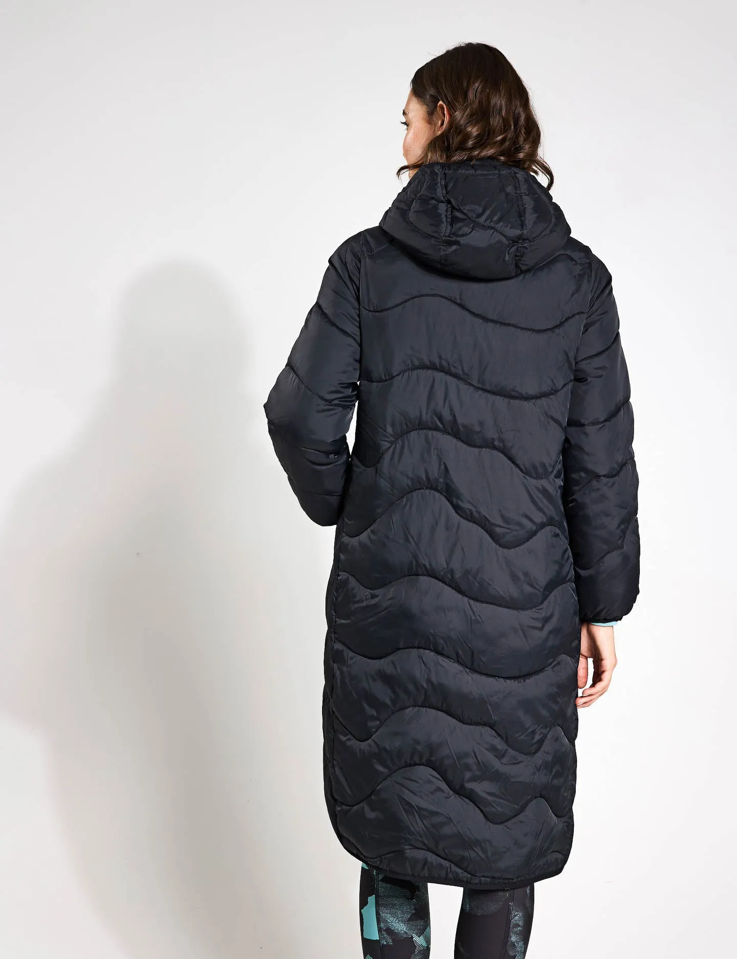 Stormwear Quilted Hooded Longline Puffer Coat - Black