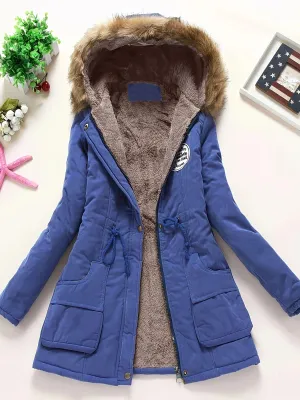 Stylish Warm Fleece Parka Winter Jacket with Vegan Fur for Women | Ideal for Winter