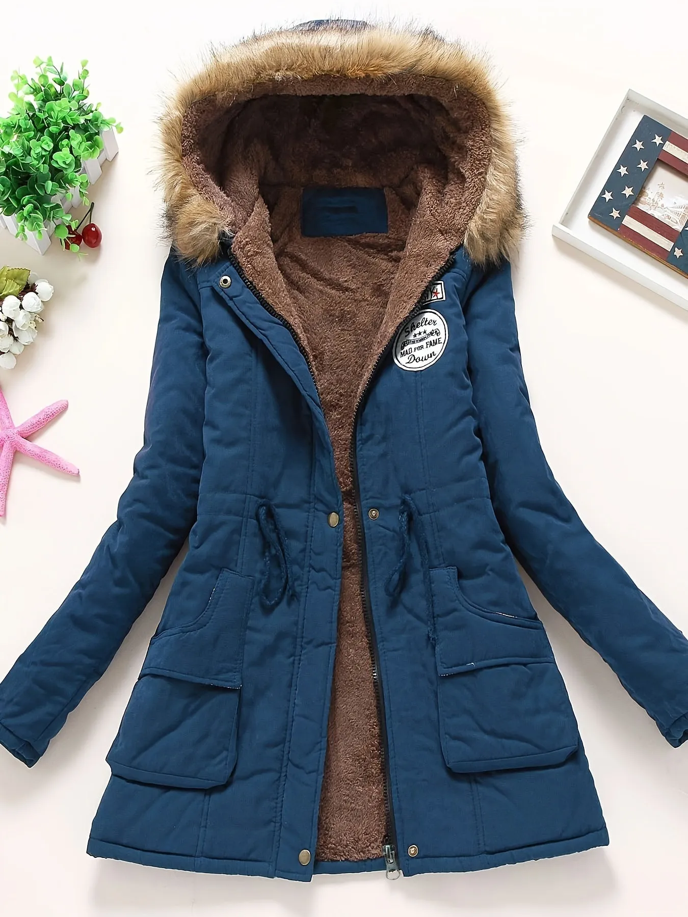 Stylish Warm Fleece Parka Winter Jacket with Vegan Fur for Women | Ideal for Winter