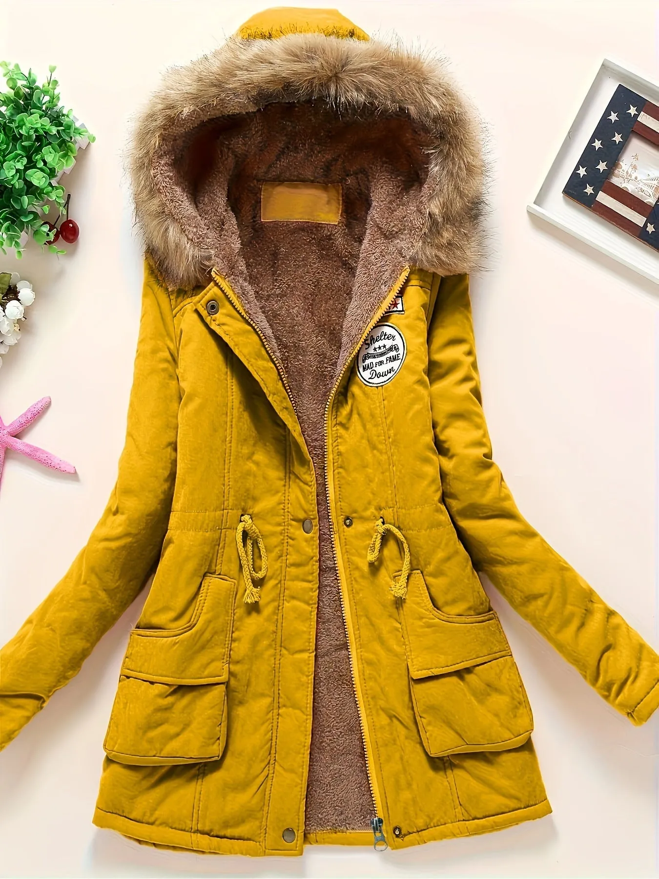 Stylish Warm Fleece Parka Winter Jacket with Vegan Fur for Women | Ideal for Winter