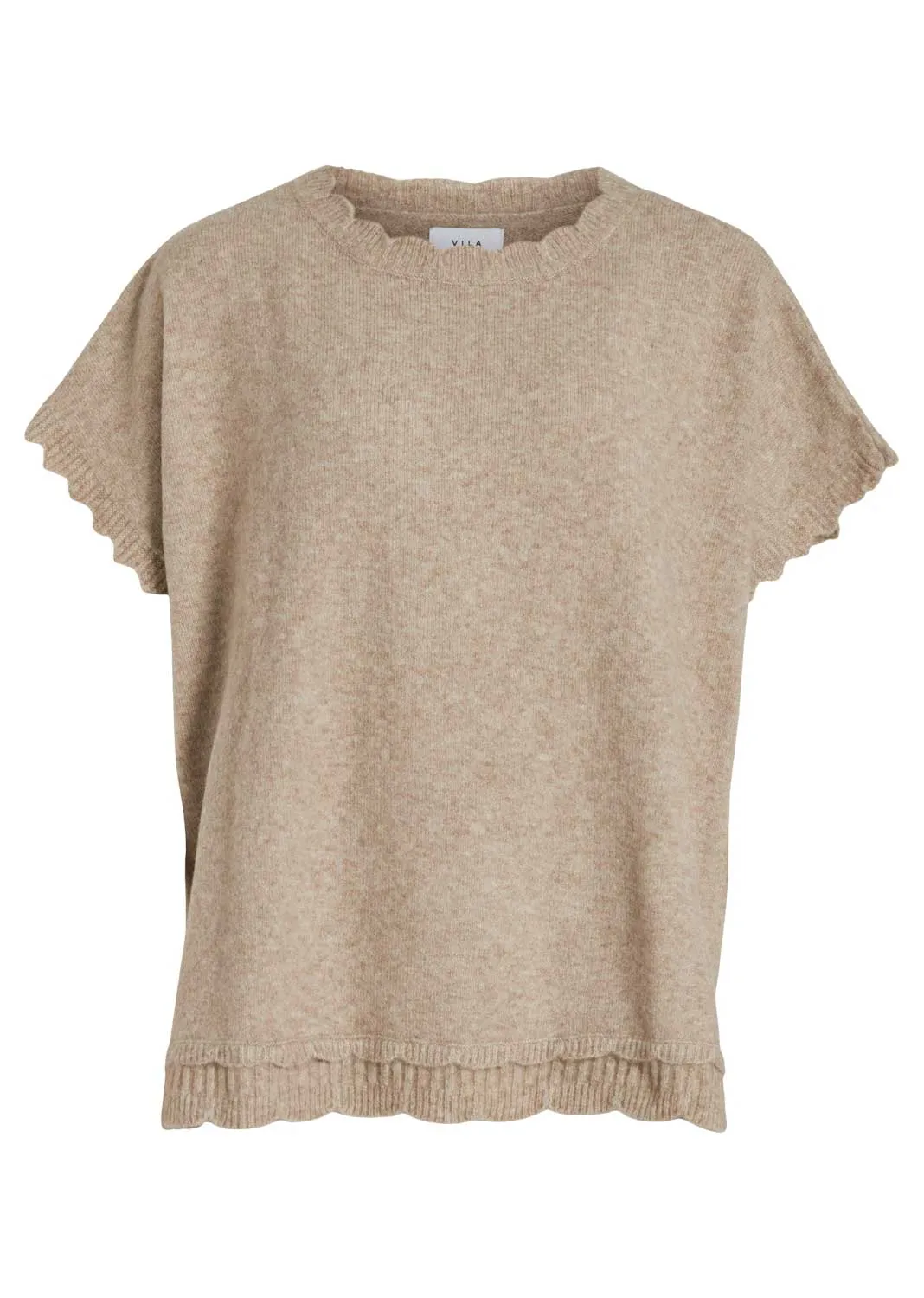 Suri Knit Poncho in Beige Melange