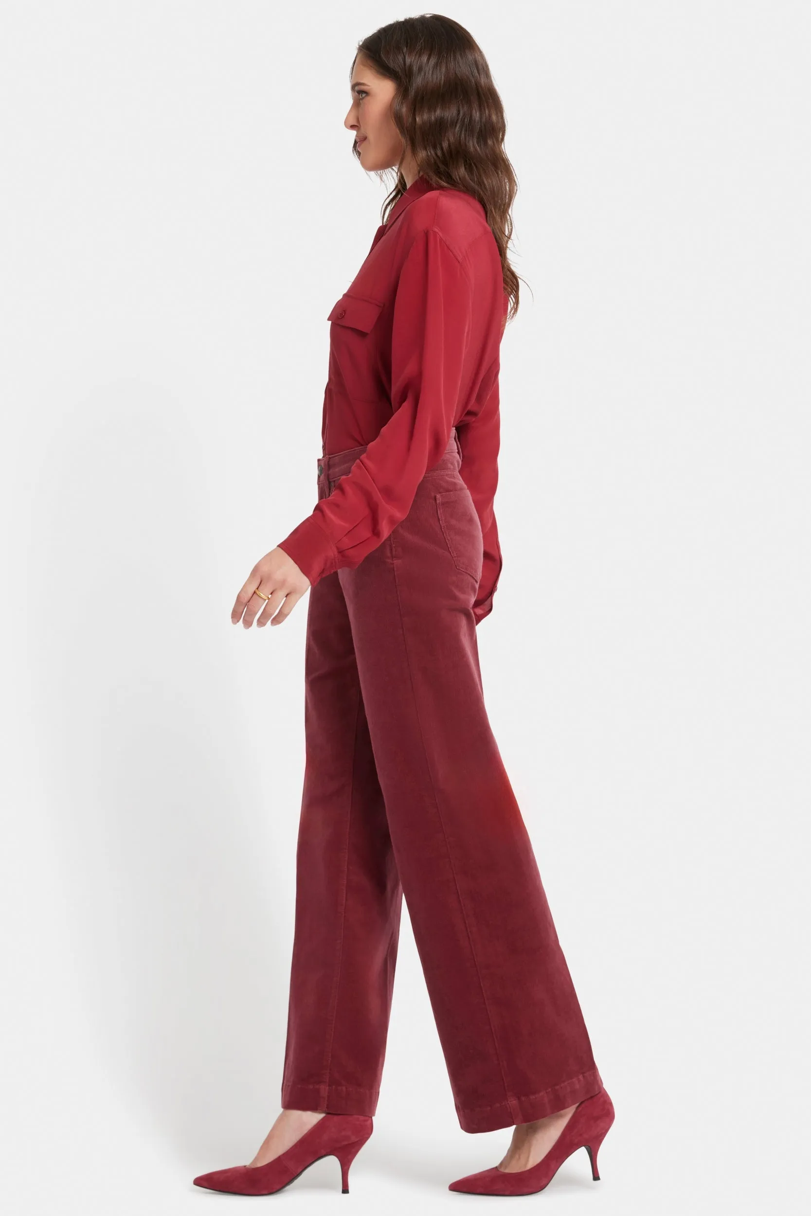 Teresa Wide Leg Trouser Red Corduroy | Paintbrush