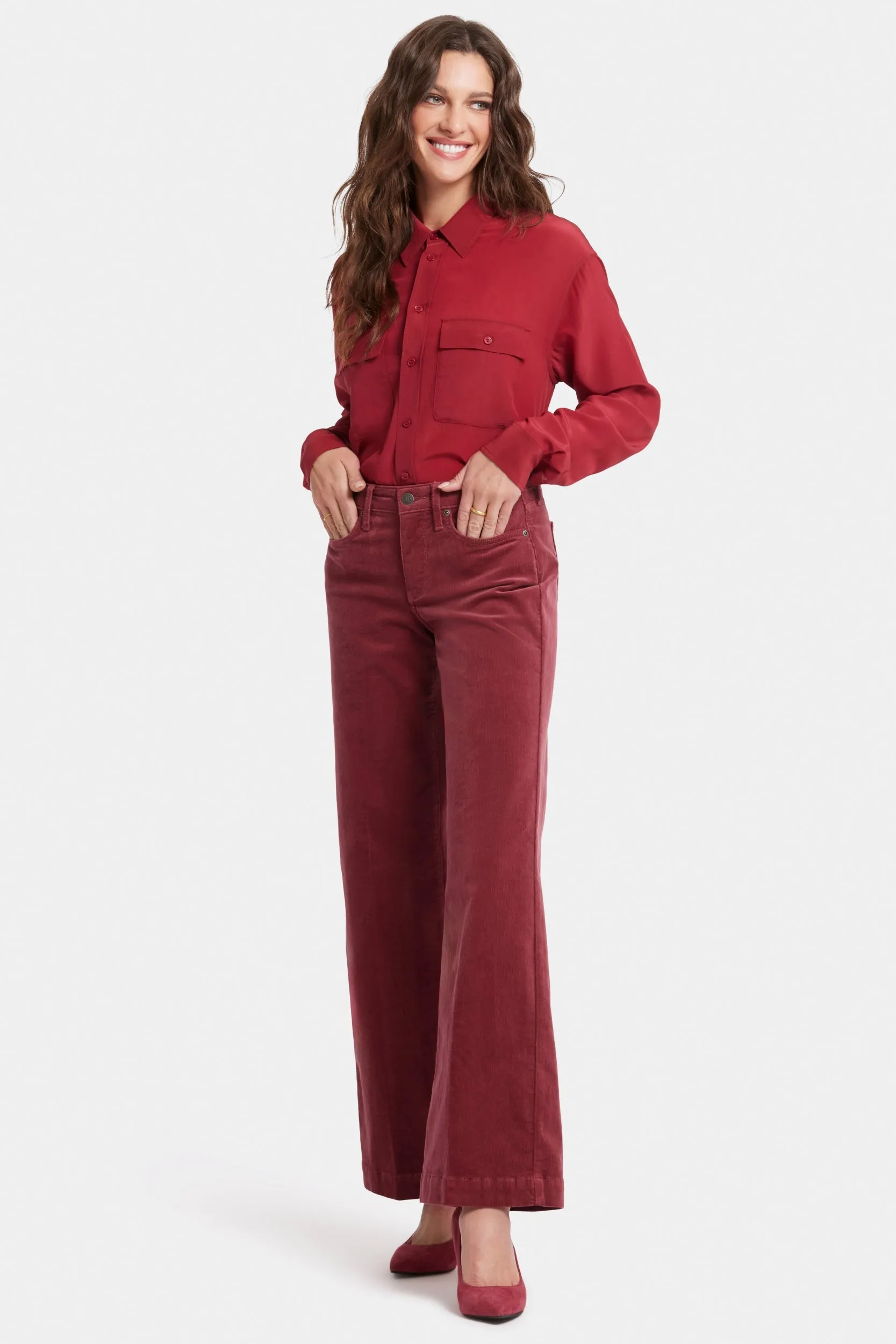 Teresa Wide Leg Trouser Red Corduroy | Paintbrush