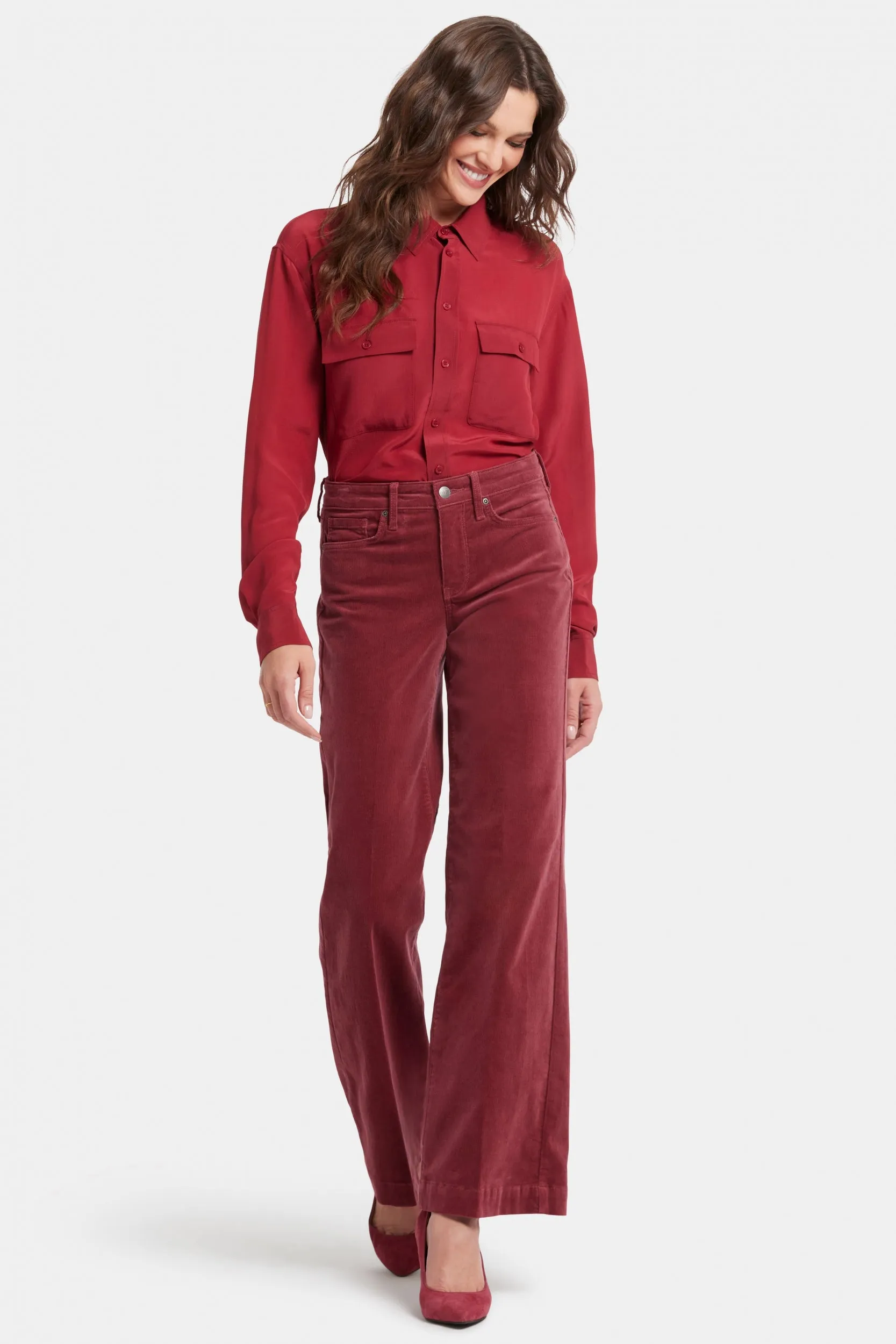 Teresa Wide Leg Trouser Red Corduroy | Paintbrush