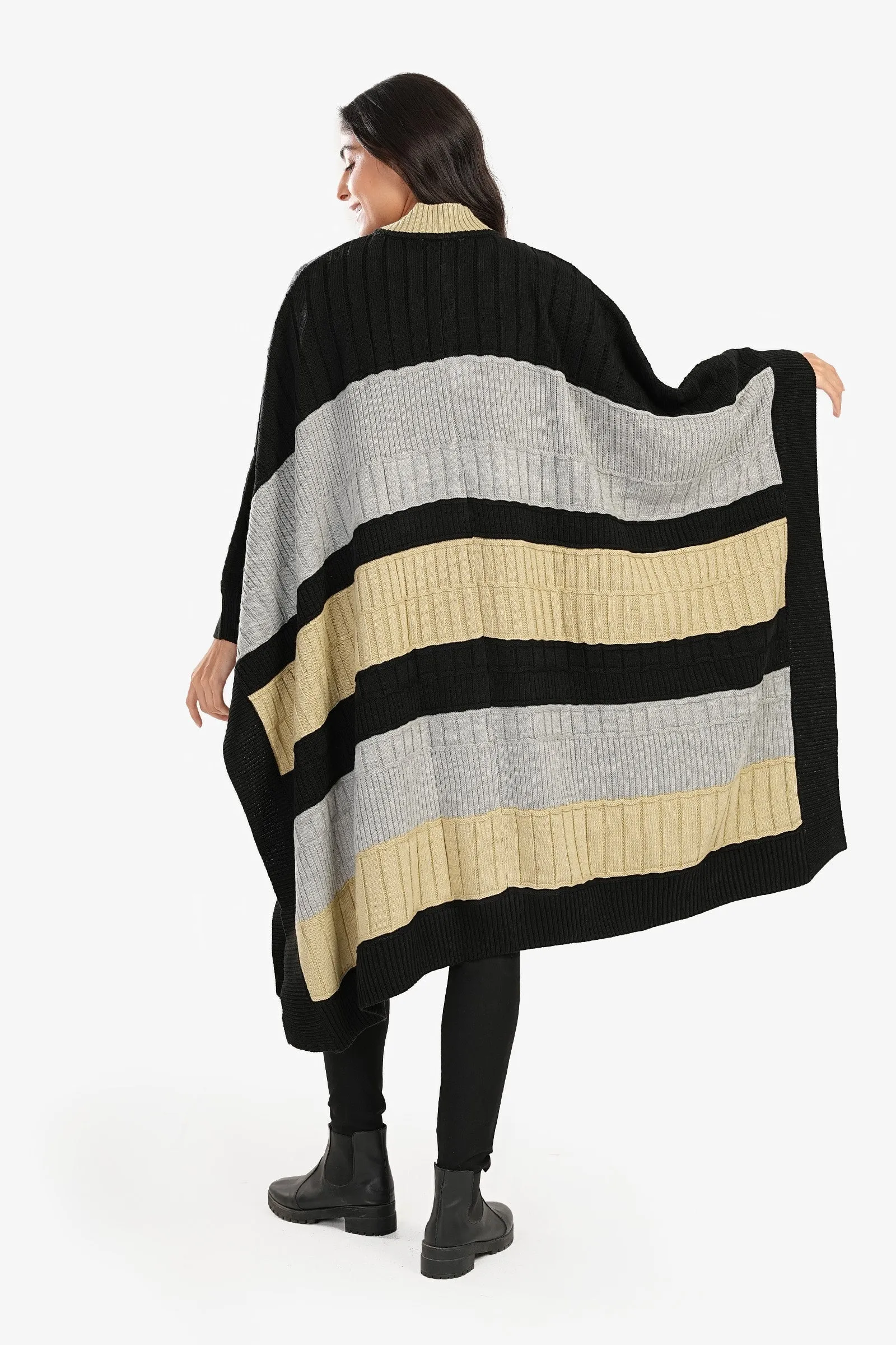 Tritone Knitted Poncho