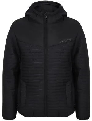 Tynemouth Embossed Quilted Puffer Jacket in Black - Dissident