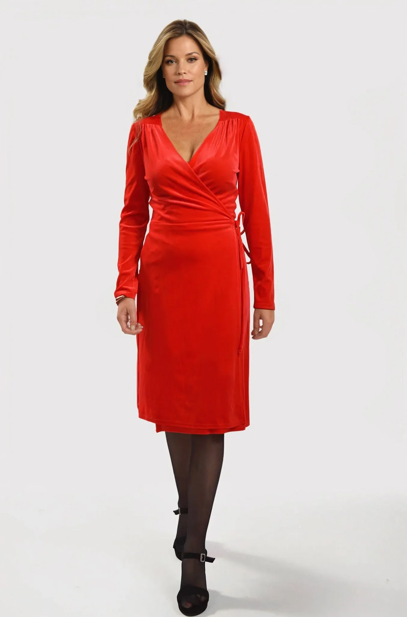 Velour Wrap Dress