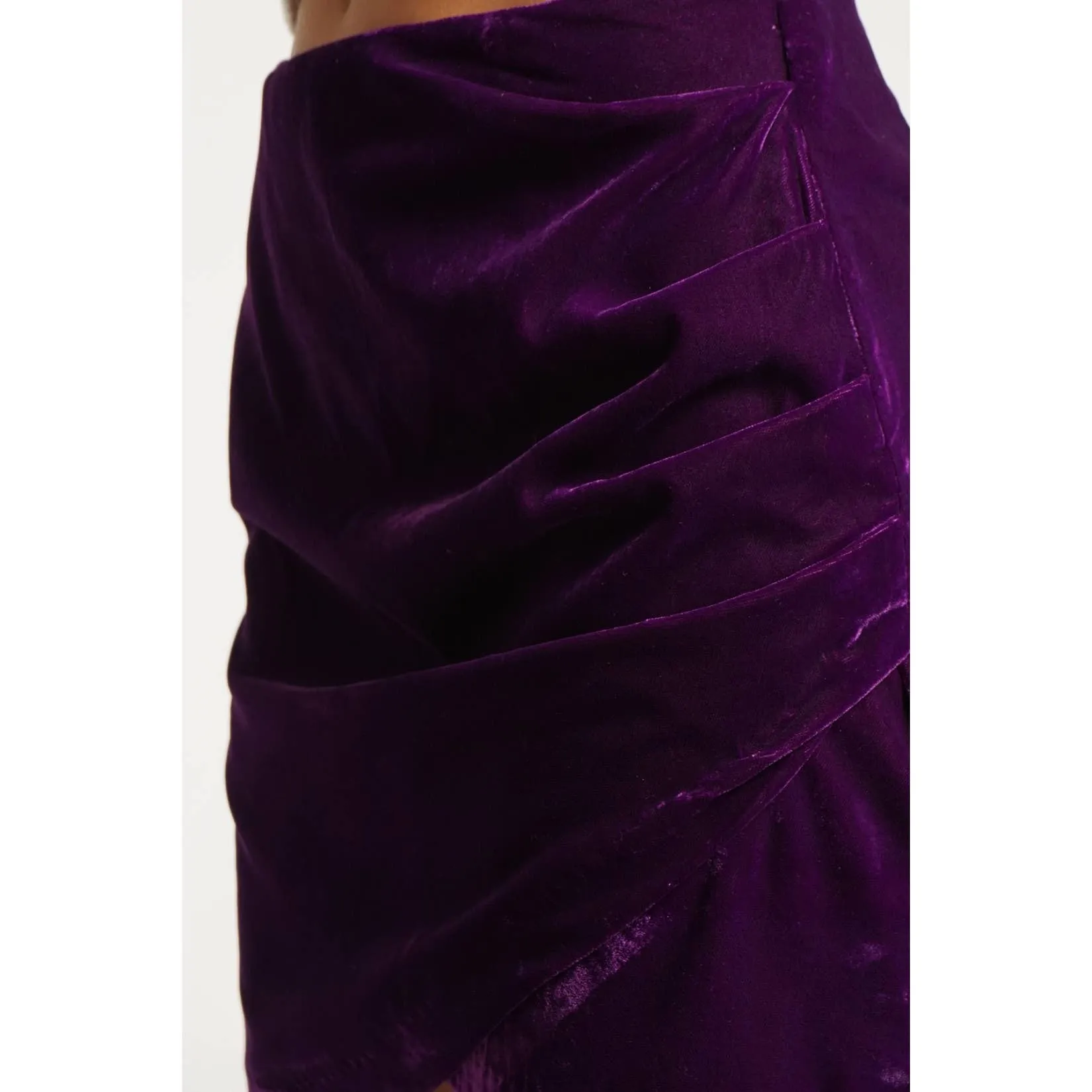 Velvet Purple Wrap Mini Skirt