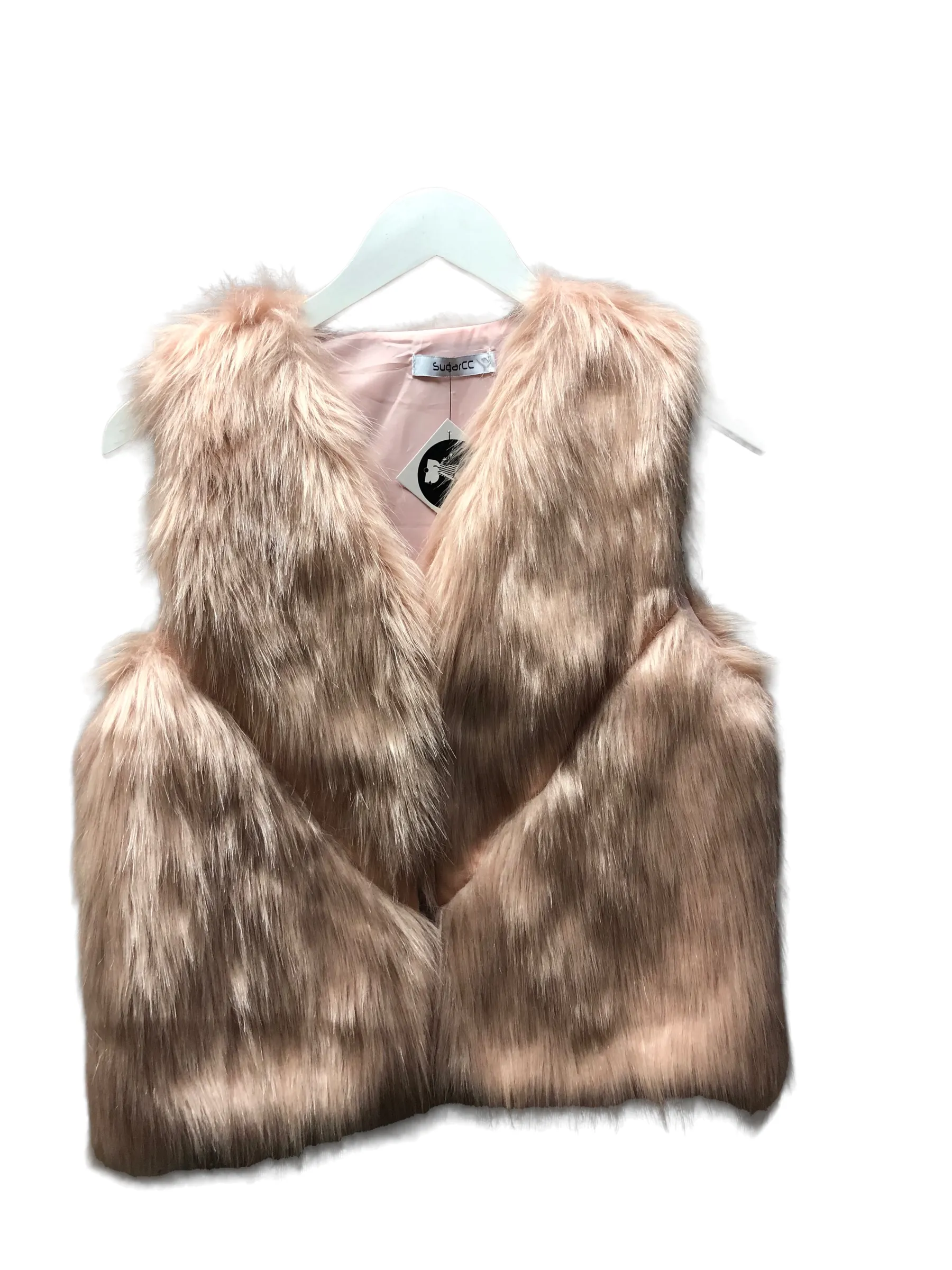 Vintage Pale Pink Faux Fur Vest