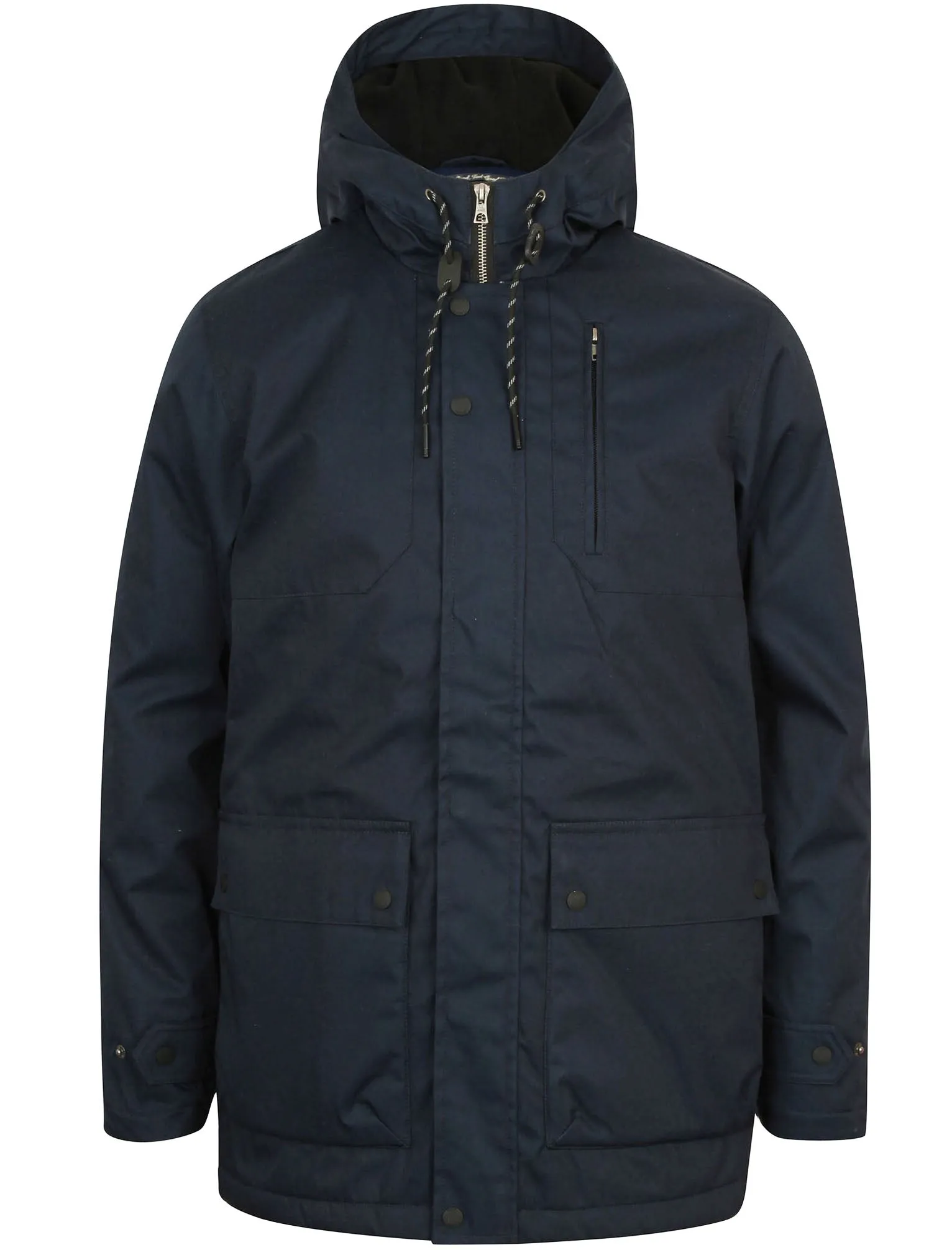 Viola Fleece Lined Hooded Parka Coat in True Navy - Tokyo Laundry