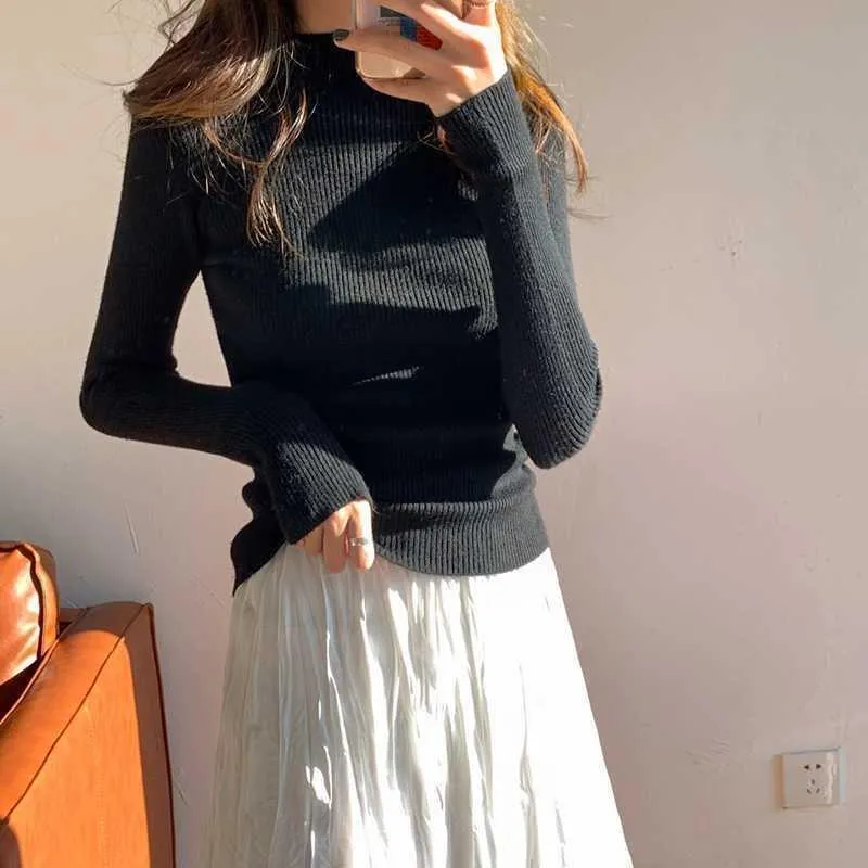 Wenkouban outfit inspo Korean Style Dress Set Women Autumn Winter Solid Base Sweater and Sleeveless Knee-Length Plaid Tweed Dresses