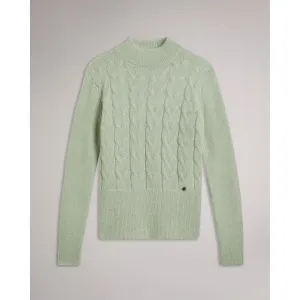 Women Wmk-Veolaa-Mohair Cable Knit Sweater - Lt-Green