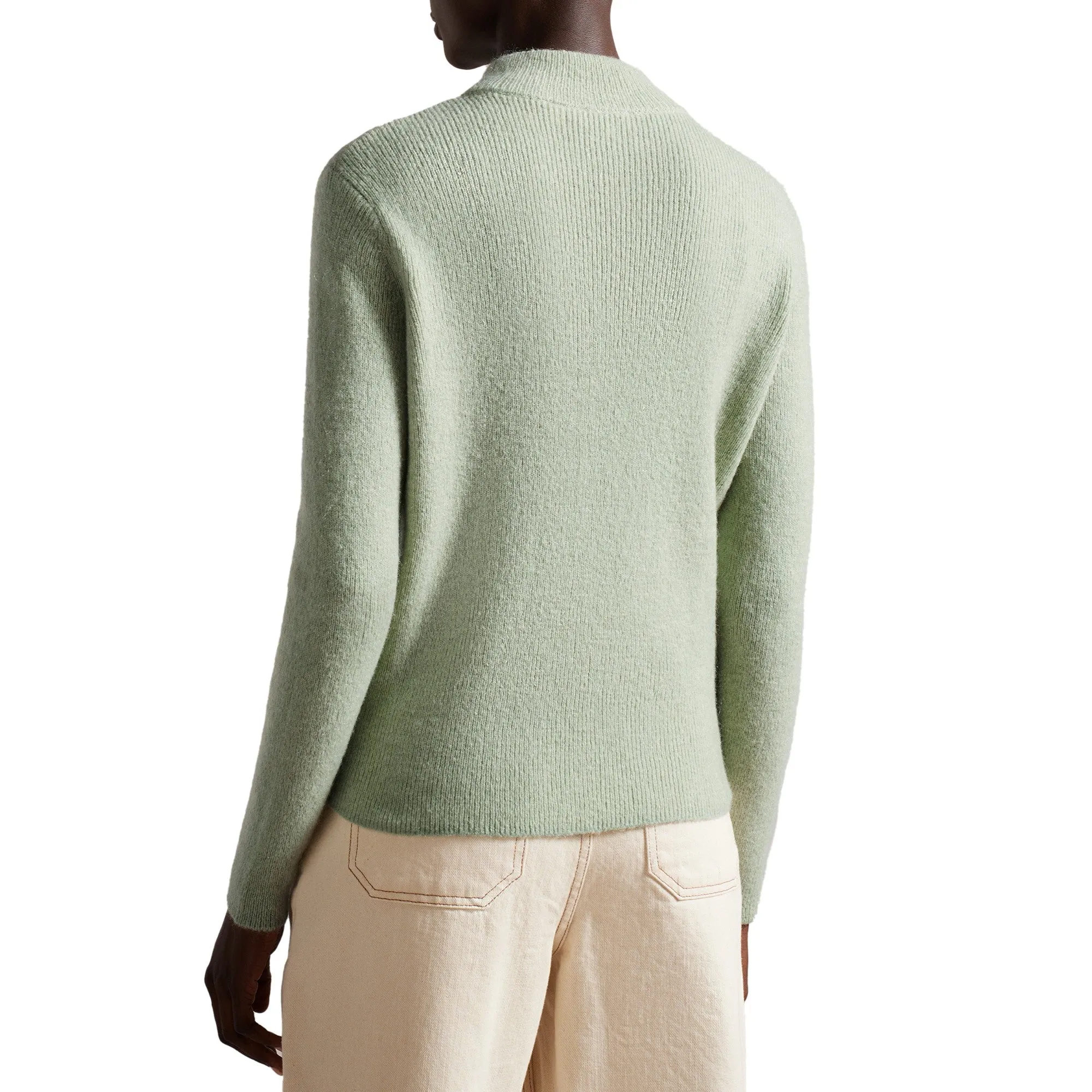 Women Wmk-Veolaa-Mohair Cable Knit Sweater - Lt-Green