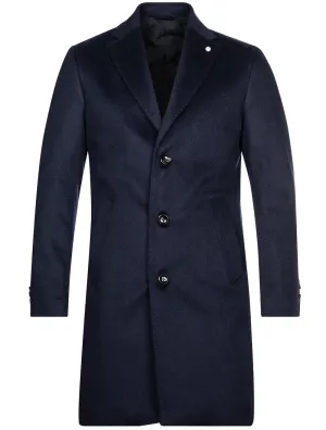 Wool Cashmere Overcoat Blue