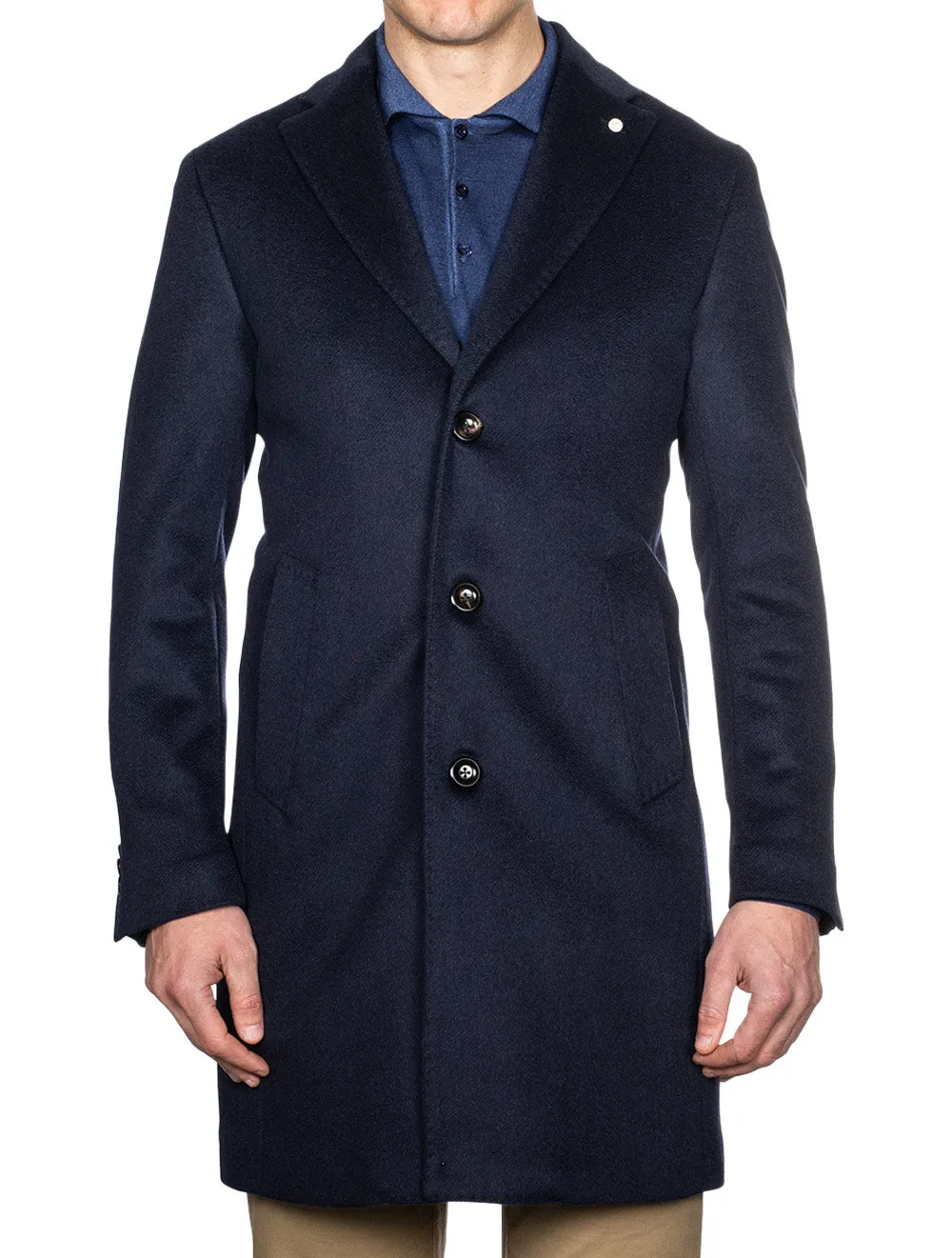 Wool Cashmere Overcoat Blue