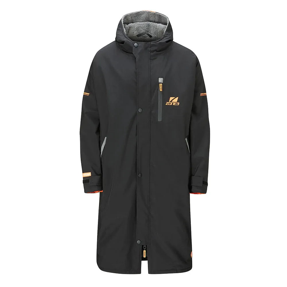 Zone 3 Oversized Polar Fleece Parka Robe Jacket   - Black/Orange